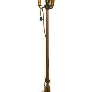 Antique Brass Torchiere Floor Lamp 5 Lights including 3 Arms Center Milk Glass and Pink glass base Gold Tones Only 420 USD