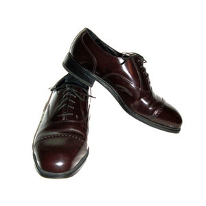 Vintage Burgundy Oxblood Leather Oxfords by Florsheim Shoe Men's Size 10 D Only 18 USD image 9