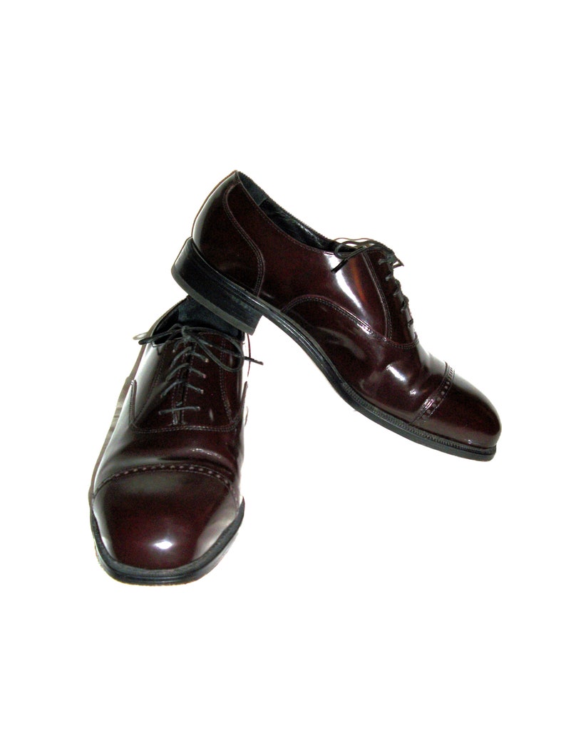 Vintage Burgundy Oxblood Leather Oxfords by Florsheim Shoe Men's Size 10 D Only 18 USD image 9