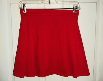 Vintage Red Cheerleader Skirt Homemade XS Waist =25 -26" Halloween Costume Cosplay Burlesque Only 5.99 USD