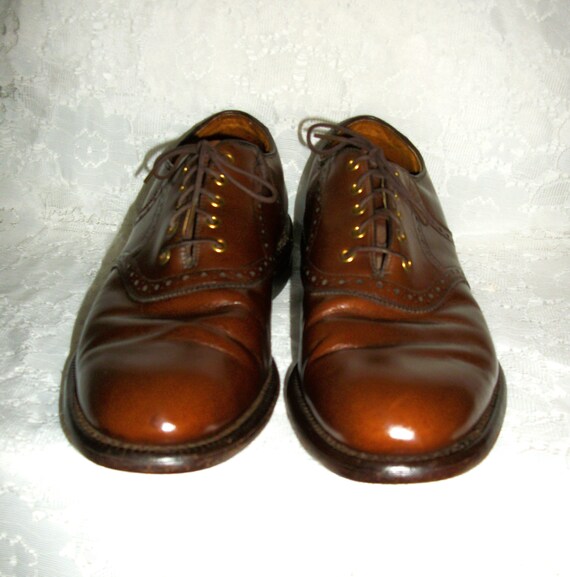 Vintage Brown Leather Aristocraft Saddle Oxfords … - image 6