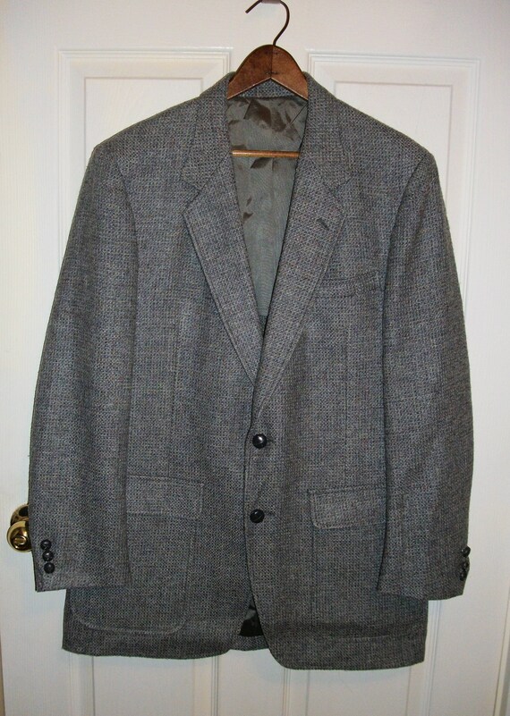 Vintage Gray Tweed Wool Sport Coat Blazer Men's Shop - Etsy