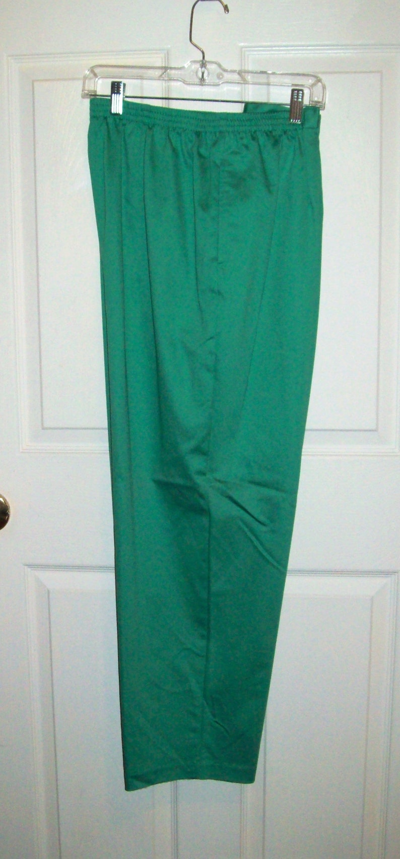 Vintage Ladies Kelly Green Pants Elastic Waist Slacks w/ | Etsy