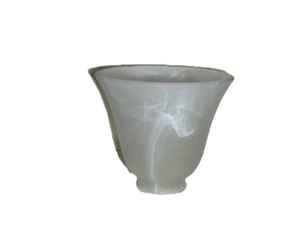 Vintage Frosted Alabaster Glass Shade Fan Light Replacement Globe 2" Fitter Only 5 USD