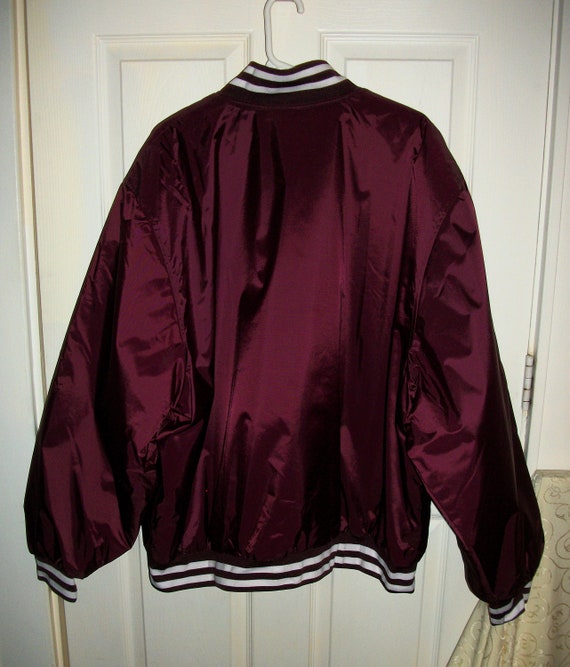 Vintage Burgundy & White Coat Varsity Bomber Jack… - image 10