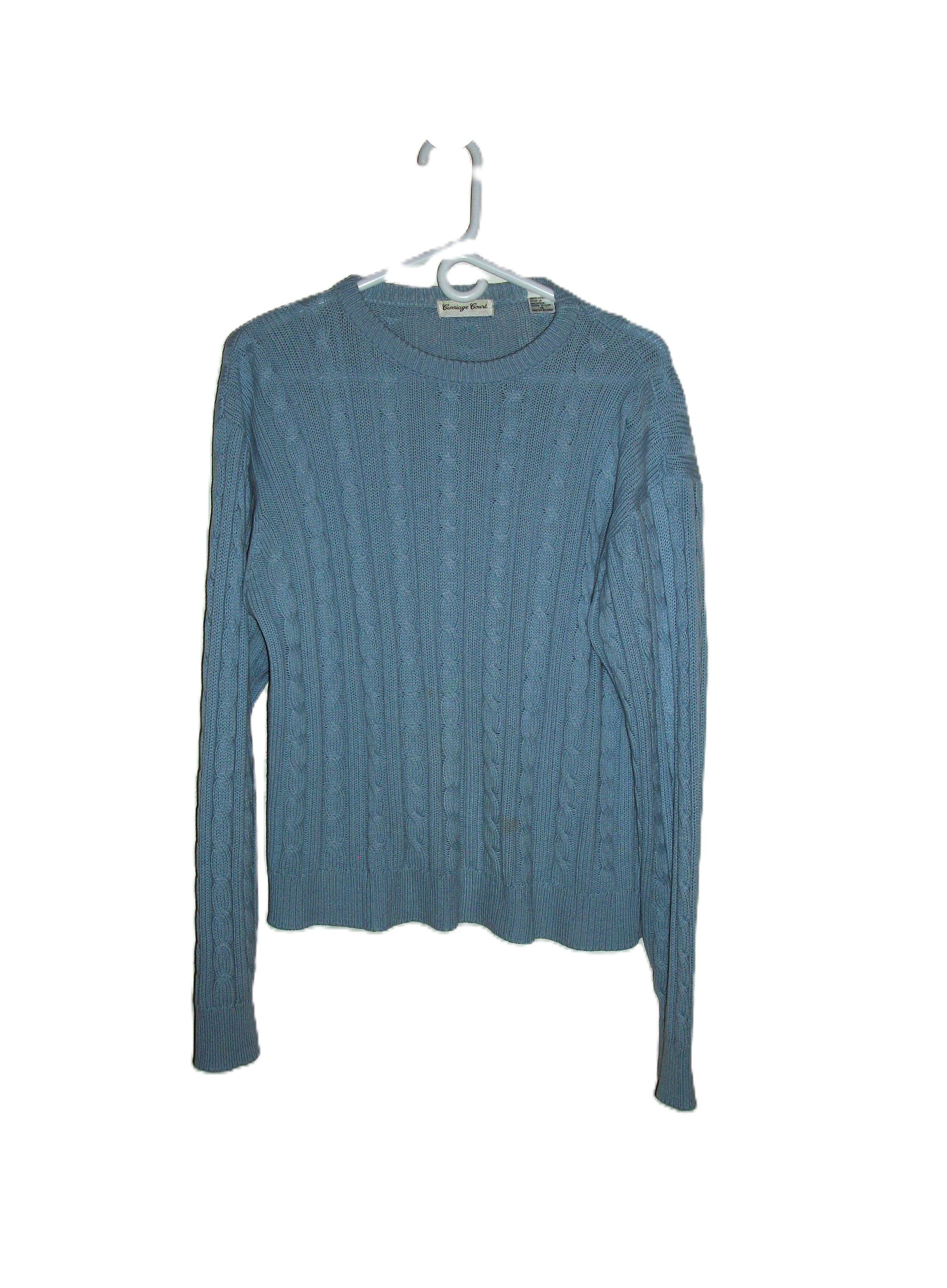 Blue Cable Knit Sweater