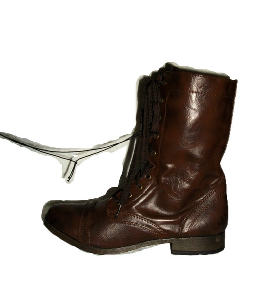 Vintage Brown Ankle Boots Side Zip Lace Up Granny… - image 3