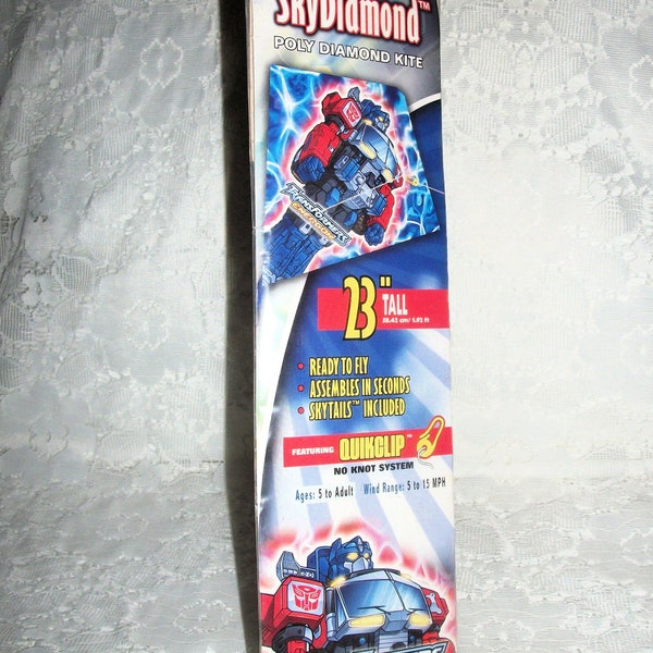 24 CENT SAlE Vintage Transformers Energon Poly Diamond 23" Kite by SkyDiamond 1993 Toy Deadstock NOS in Package was 10 Dollars Now 24 CENTS