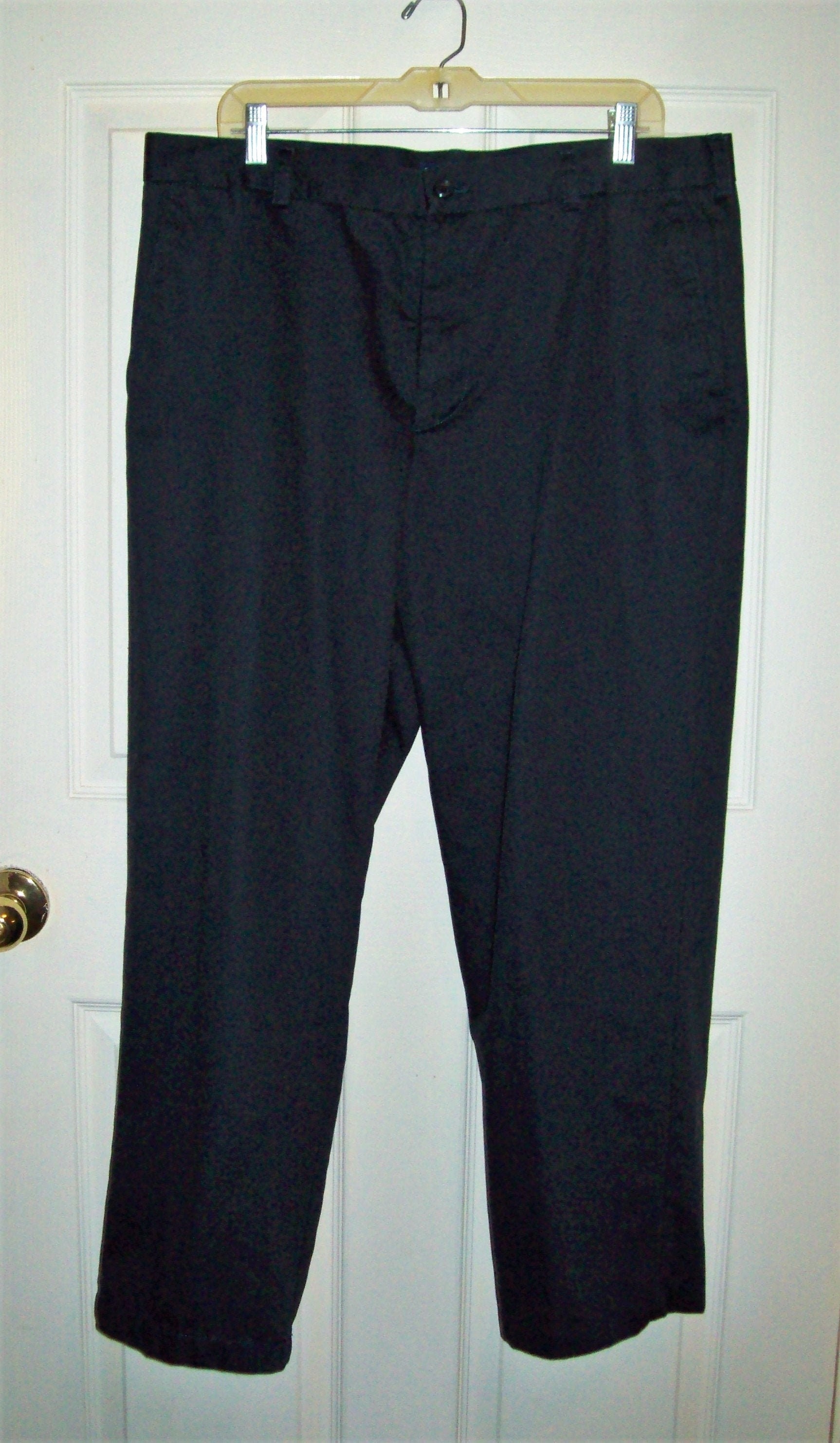 1 DOLLAR SAlE Vintage Mens Black Flat Front Pants Straight Fit | Etsy