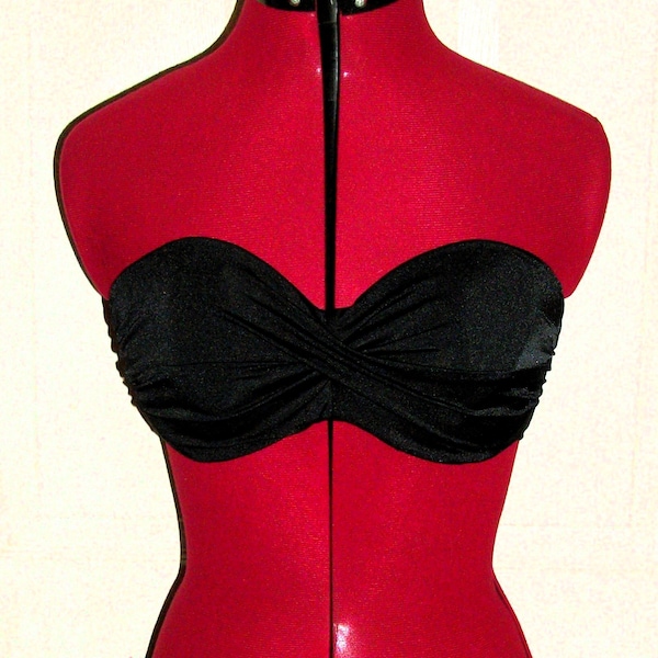 SAlE 50% OFF Vintage Black Strapless Swimsuit Top or Bra by Victoria's Secret Lingerie Size 36 C Now 4.99 USD