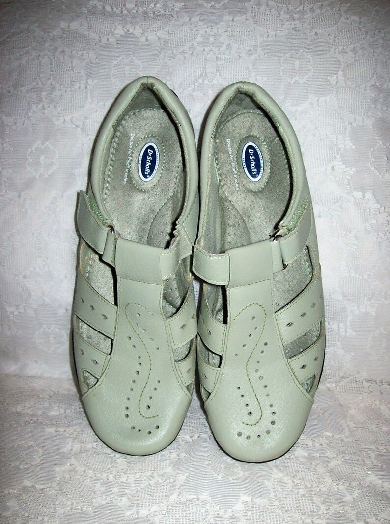 Vintage Ladies Sage Green Leather Mary Janes Shoes by Dr Scholl/'s Size 9 Wide Only 11 USD