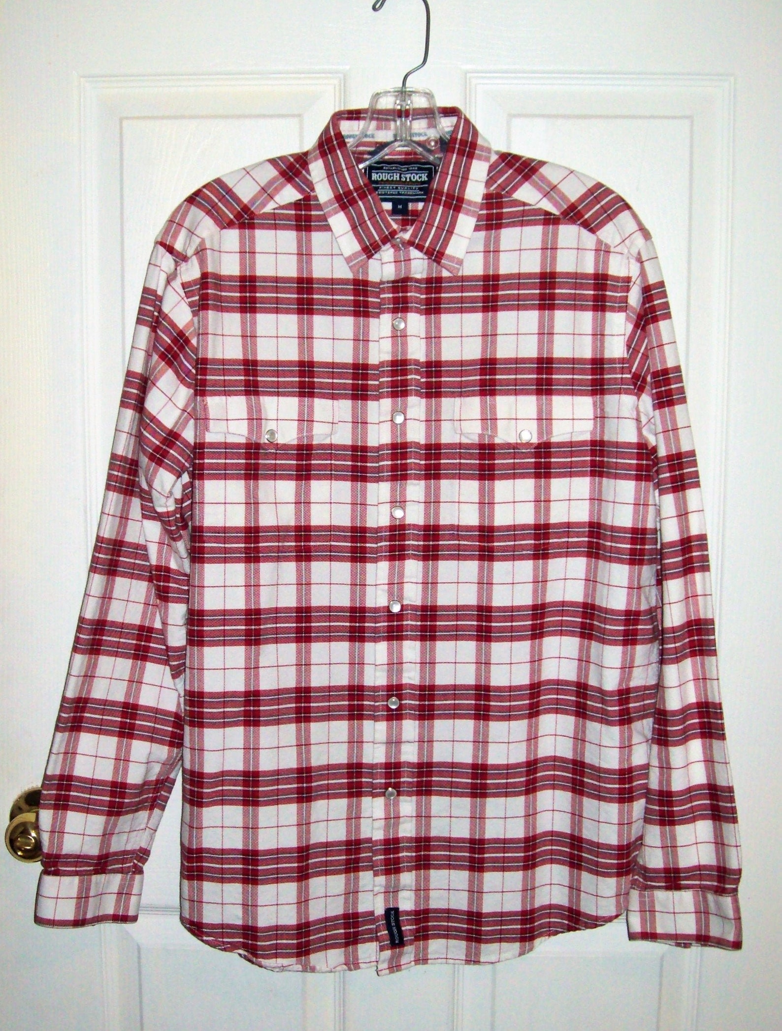 Vintage Mens Red Plaid Shirt Long Sleeve Pearl Snap Front Etsy