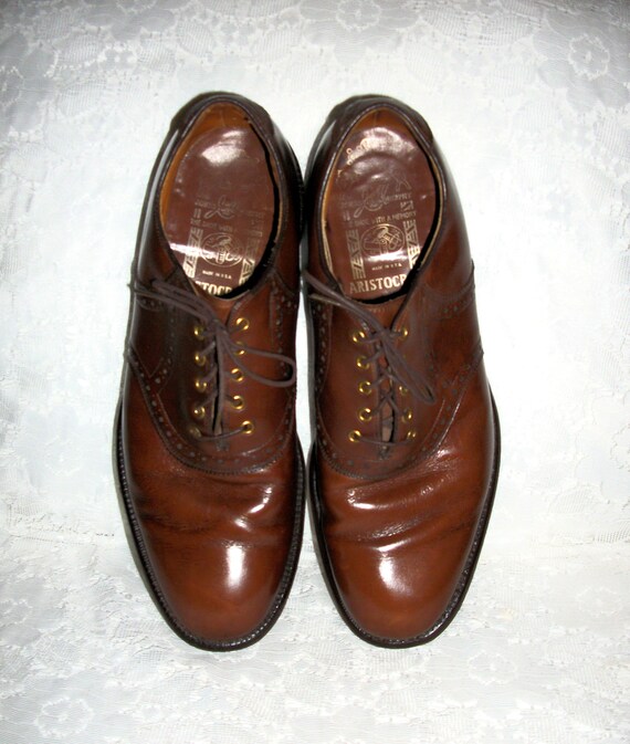 Vintage Brown Leather Aristocraft Saddle Oxfords … - image 7