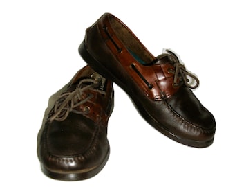 Vintage Mens Black Leather Square Toe Oxfords NXXT by Nunn Bush