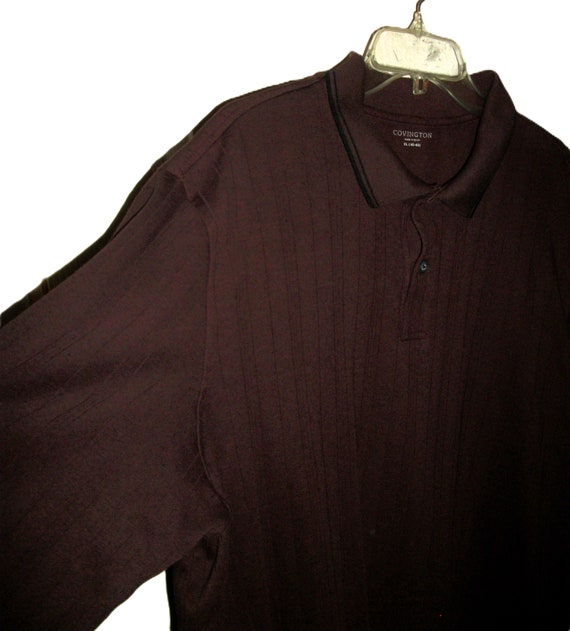 Vintage Burgundy Wine Rugby Shirt Long Sleeve Pul… - image 5