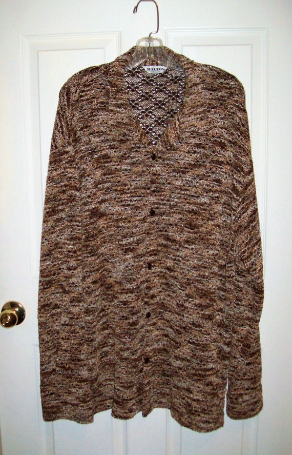 Vintage 1970s Men's Brown Variegated Cardigan Sweater by - Etsy