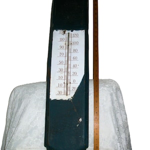 Vintage 1930s 1940s Metal Indoor/Outdoor Thermometer Fahrenheit from -30 to 130F Works Well Only 25 USD