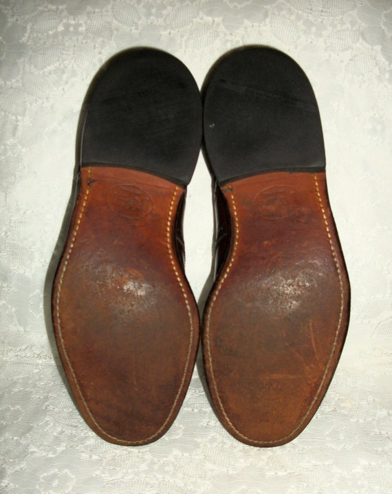 Vintage Brown Leather Aristocraft Saddle Oxfords … - image 10