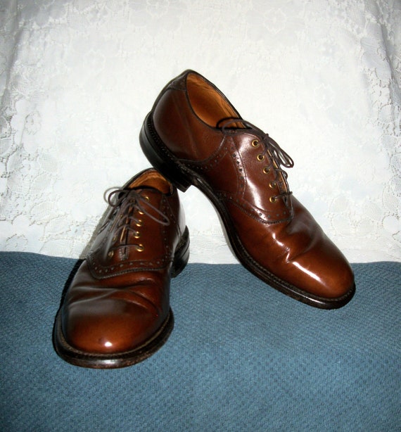 Vintage Brown Leather Aristocraft Saddle Oxfords … - image 8