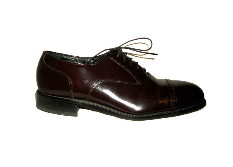 Vintage Burgundy Oxblood Leather Oxfords by Florsheim Shoe Men's Size 10 D Only 18 USD image 5