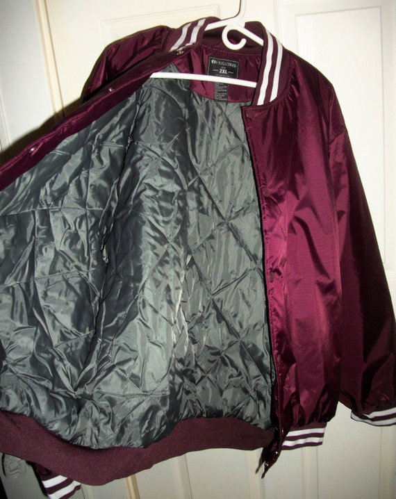 Vintage Burgundy & White Coat Varsity Bomber Jack… - image 3