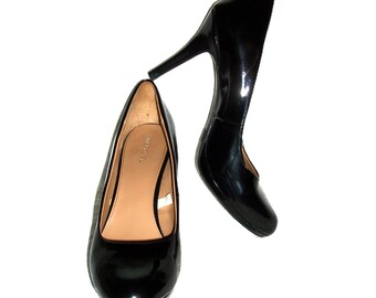 Vintage Black Patent Pumps Stiletto Heels by Merona Women's Size 8 Only 9.99 USD