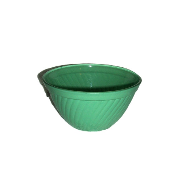 Vintage Jadeite Green Depression Glass Nesting Bowl Swirl Pattern 5 3/8" Wide x 2 3/4" Tall ONLY 8 USD