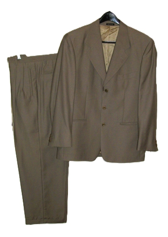 Vintage Men's Beige Suit Studio Milano Super 120s 