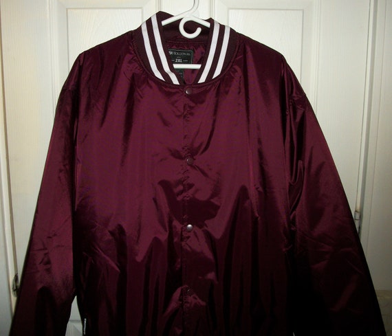 Vintage Burgundy & White Coat Varsity Bomber Jack… - image 5