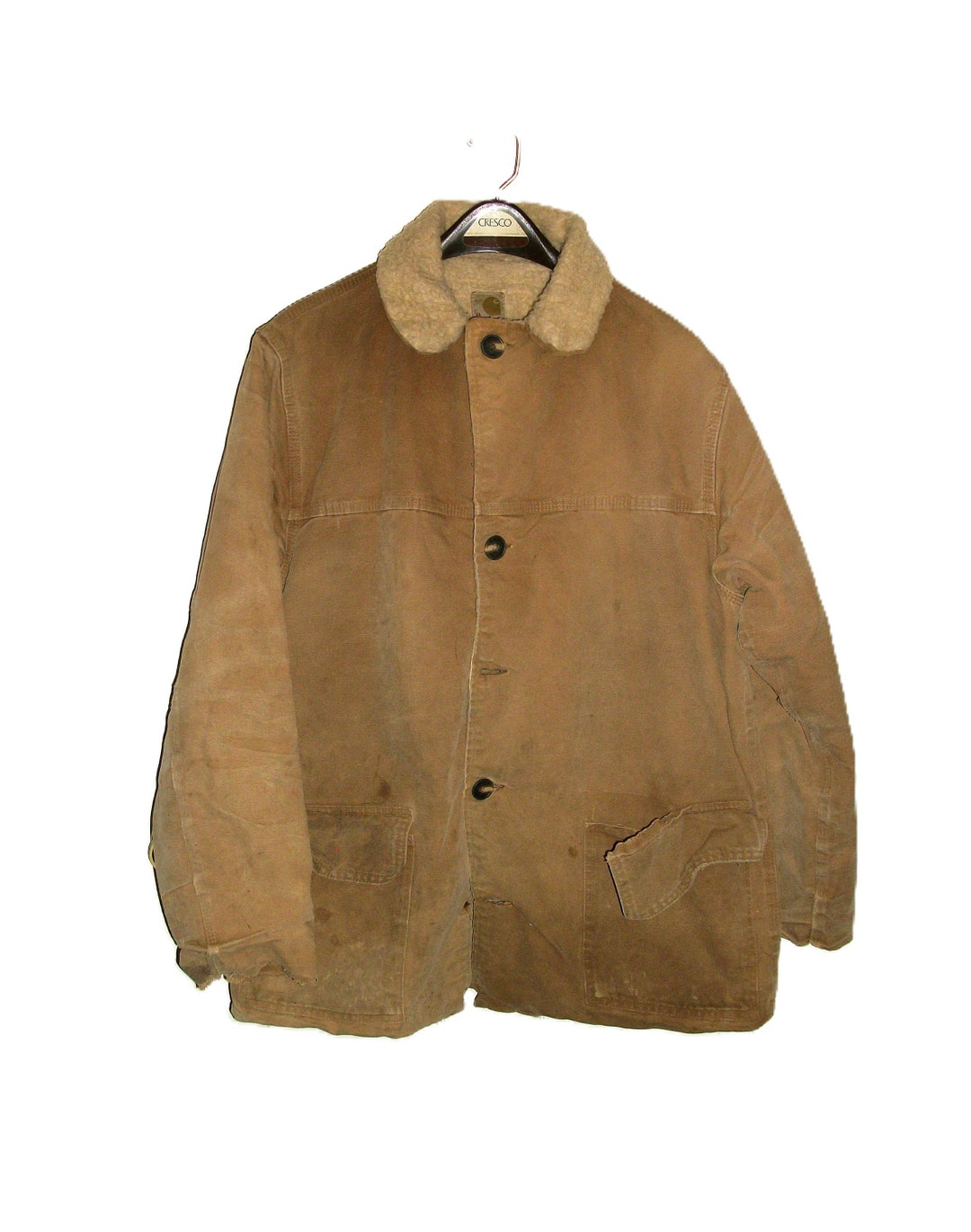 Carhartt Traditional Padded Duck Work Jacket, Men's Size L unclear Beige type Vintage Second Hand