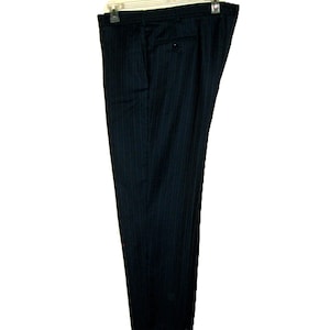 Vintage Navy Pin Stripe Pants Dress Slacks by Reserve Men&#39;s Size 42&quot; x 32&quot; Only 7 USD