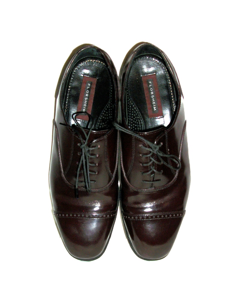 Vintage Burgundy Oxblood Leather Oxfords by Florsheim Shoe Men's Size 10 D Only 18 USD image 4