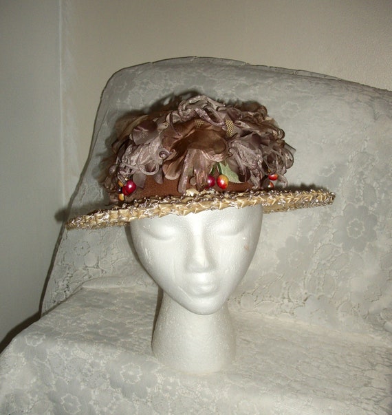 Vintage 1950s Hat Ladies Afternoon or Garden Part… - image 2