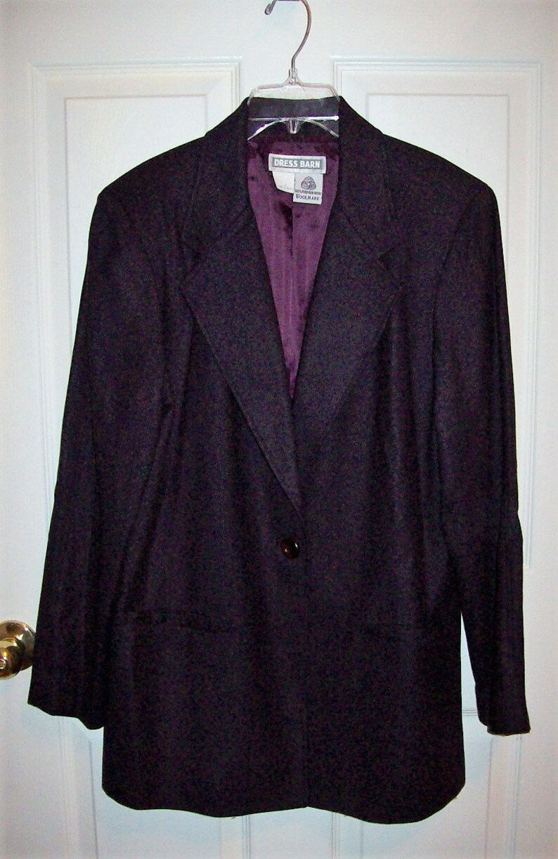 Vintage Ladies Purple Plum Raisin Wool Blazer By Dress Barn Etsy
