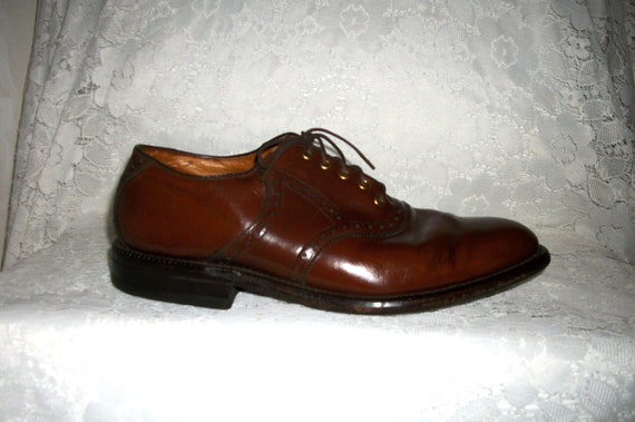 Vintage Brown Leather Aristocraft Saddle Oxfords … - image 4