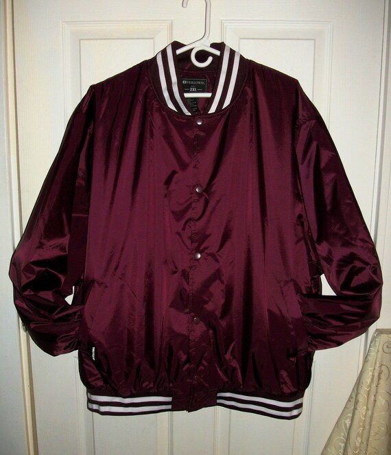 Vintage Burgundy & White Coat Varsity Bomber Jack… - image 4