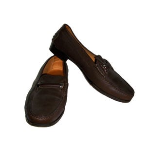 Vintage Brown Leather Loafers Slip Ons Driving Shoes by J P Tod&#39;s Handmade Women&#39;s Size 10 Only 32 USD