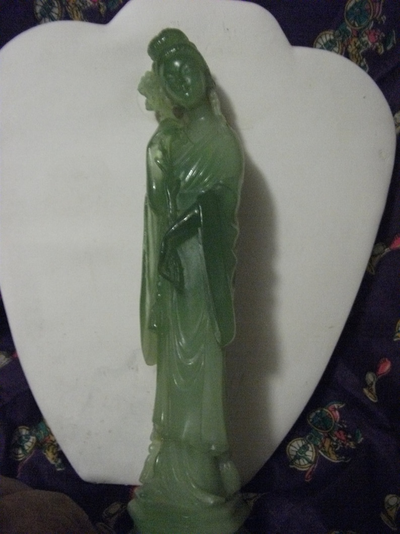Vintage Jade/Jadeite Oriental Geisha Statue Figurine marked Etsy