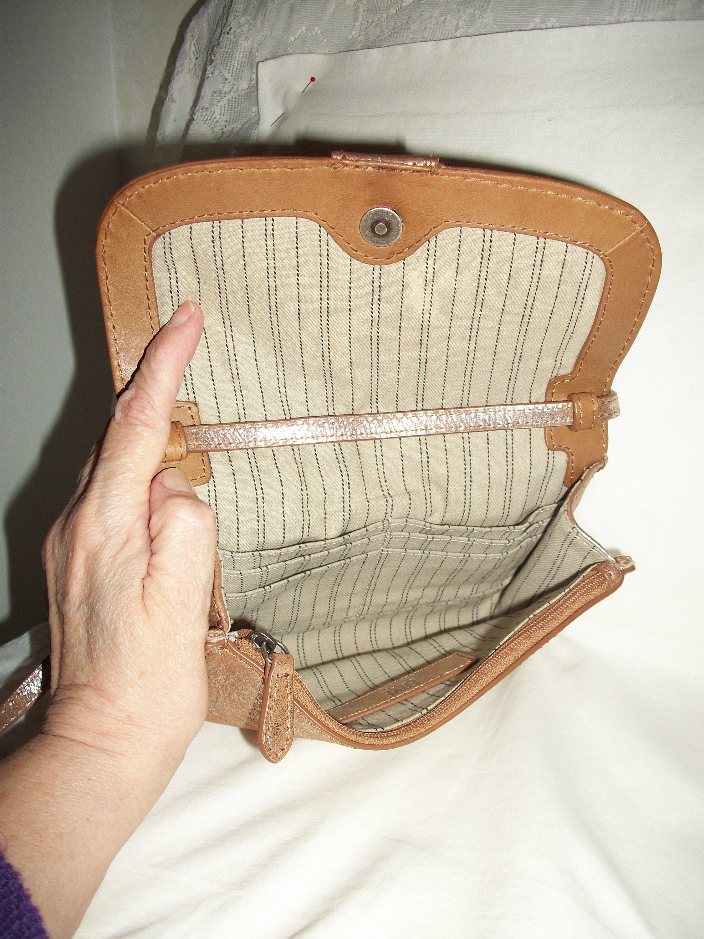 Vintage Leather Crossbody Shoulder Bag Purse by Frye Pink Dusty Rose Gold Mauve Metallic Only 14 USD Etsy Denmark