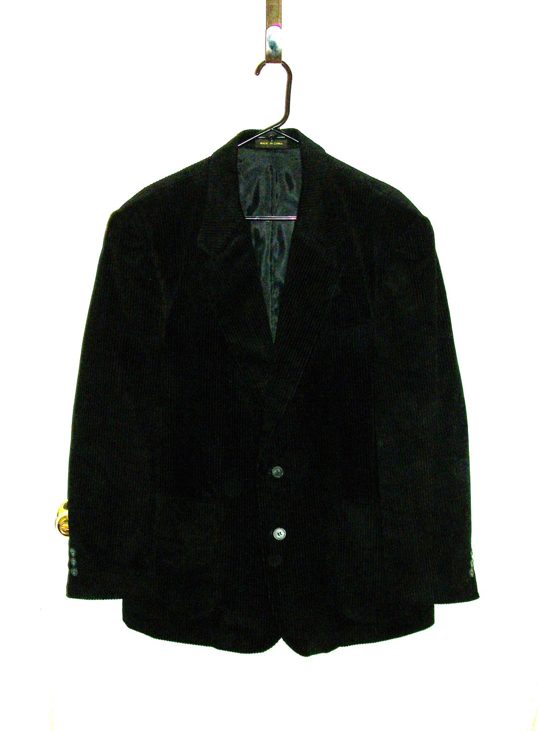 Vintage Men's Black Corduroy Sport Coat Blazer Size 44 R Etsy