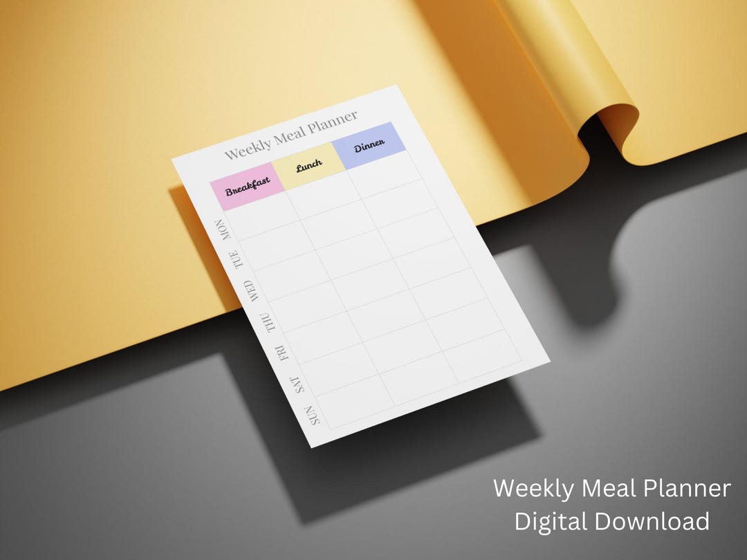 Weekly Meal Planner Digital Download - Etsy Canada