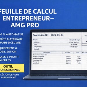 Excel Estimate Template for Contractors | Construction Quote Template | Invoice Spreadsheet | Job Costing Tool