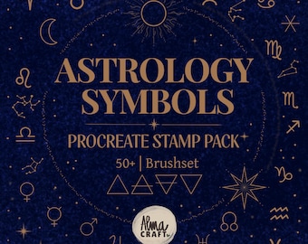 57 Astrology Symbols for Procreate | Zodiac, Planet & Constellation Stamps