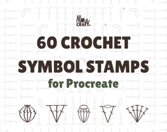 60 Häkelsymbolstempel für Procreate
