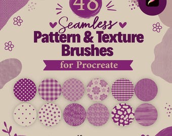 48 Seamless Pattern & Texture Brushes for Procreate