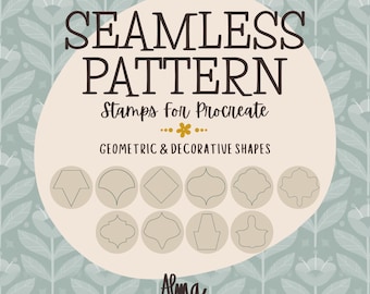 Seamless Pattern Guides for Procreate | Template & Geometric Shape Stamps