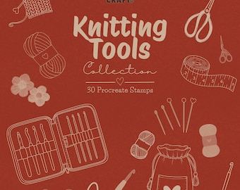 Strickwerkzeug-Kollektion | 30 Procreate-Stempel