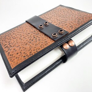 Hammered Copper Finish Leather refillable Journal Cover Hand Tooled. image 3