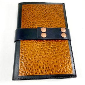 Hammered Copper Finish Leather refillable Journal Cover Hand Tooled. image 2