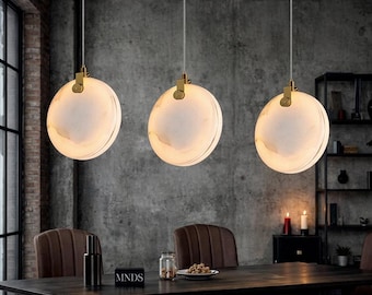 Marble Pendant Light Brass Hanging Lamp Modern Kitchen Island Dining Ceiling Fixture